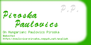 piroska paulovics business card